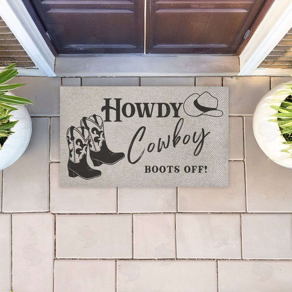 Deane Beesley | Cowboy Boots Off Entry Faux Sisal Door Mat