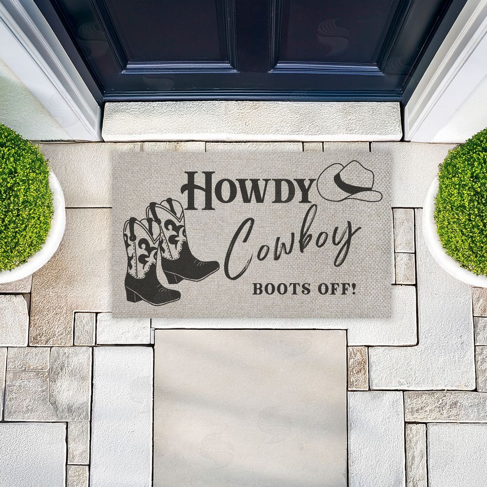 Deane Beesley | Cowboy Boots Off Entry Faux Sisal Door Mat