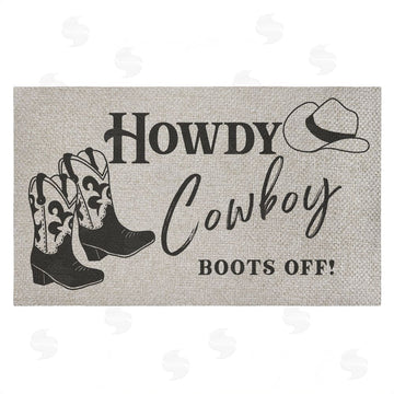 Deane Beesley | Cowboy Boots Off Entry Faux Sisal Door Mat