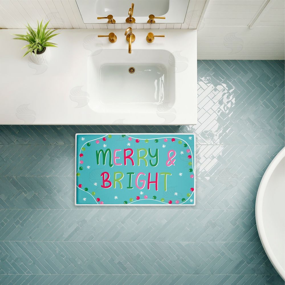 Emily Cromwell | Merry & Bright with Baubles Plush Bath Mat