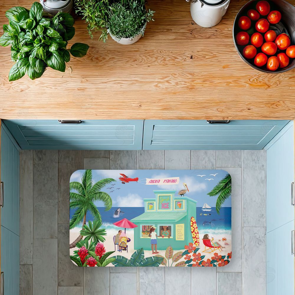 Darlene Seale | Aloha Island Beach Scene Anti-Fatigue Mat