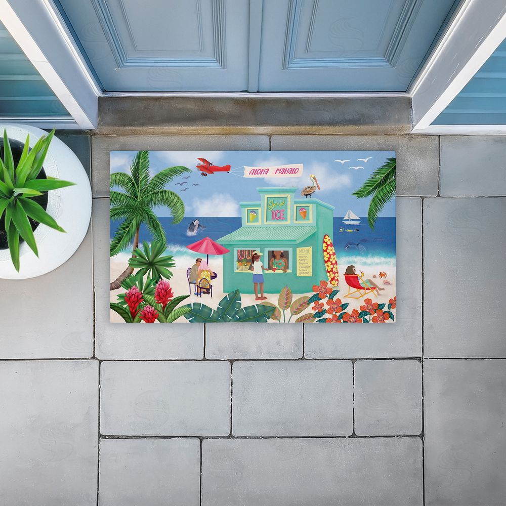 Darlene Seale | Aloha Island Beach Scene Non-Woven Door Mat