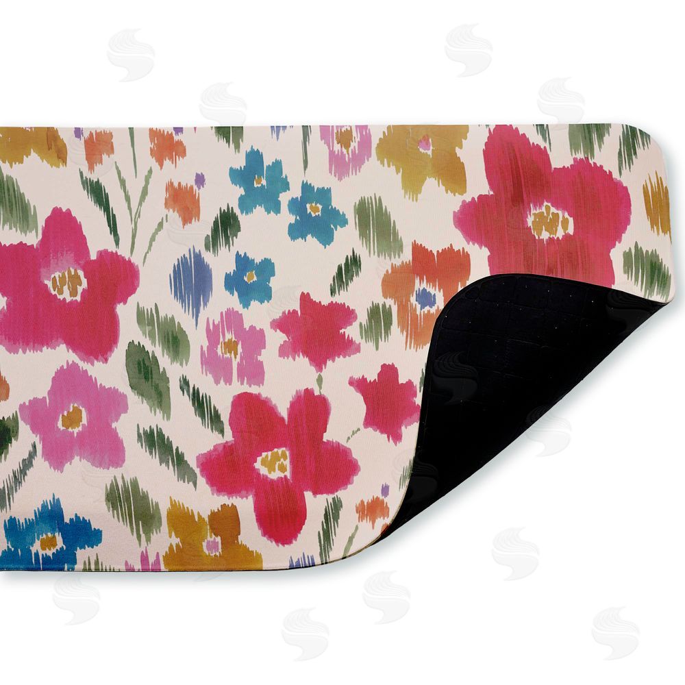 Heather McLaughlin | Boho Ikat Flowers Anti-Fatigue Mat
