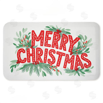 Heather McLaughlin | Merry Christmas with Seasonal Greenery Anti-Fatigue Mat