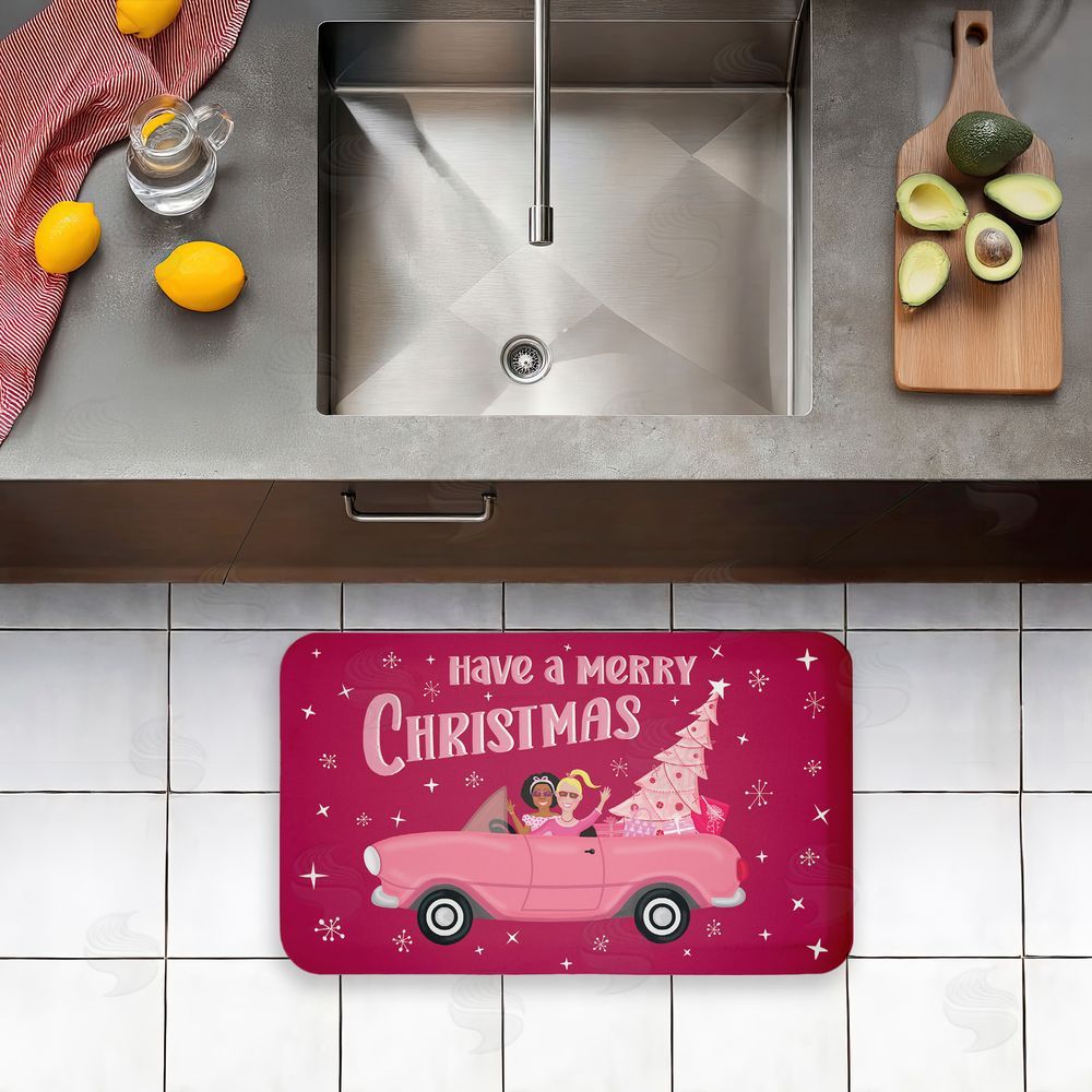 Darlene Seale | Midcentury Pink Christmas Anti-Fatigue Mat