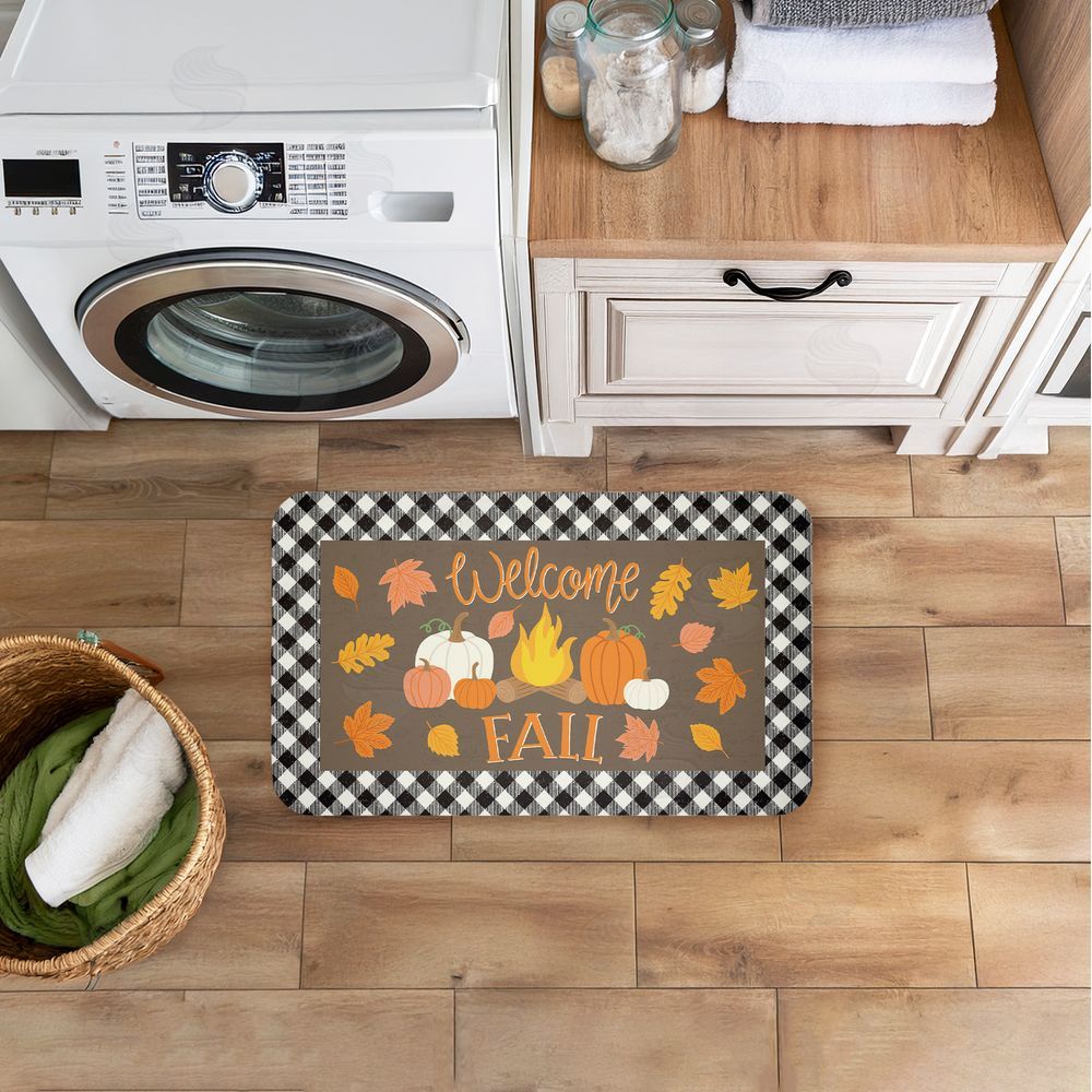 Taylor Shannon Designs | Welcome Fall Gingham Border Anti-Fatigue Mat