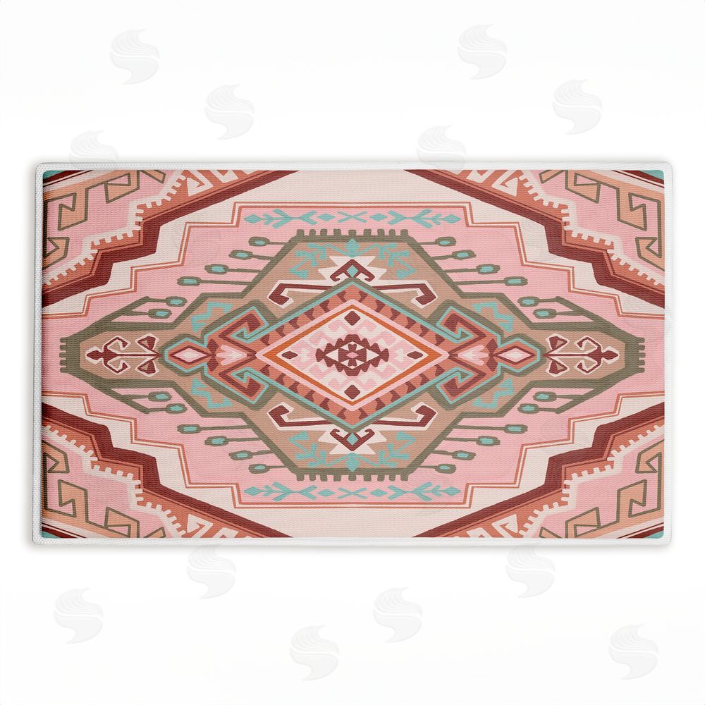 Corinne Lent | Terracotta Dreams Pink Boho Plush Bath Mat