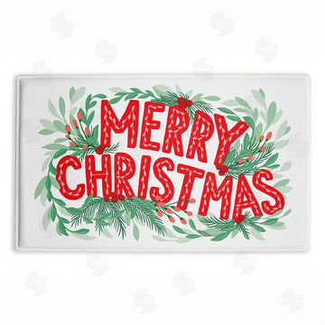 Heather McLaughlin | Retro Merry Christmas & Foliage Plush Bath Mat