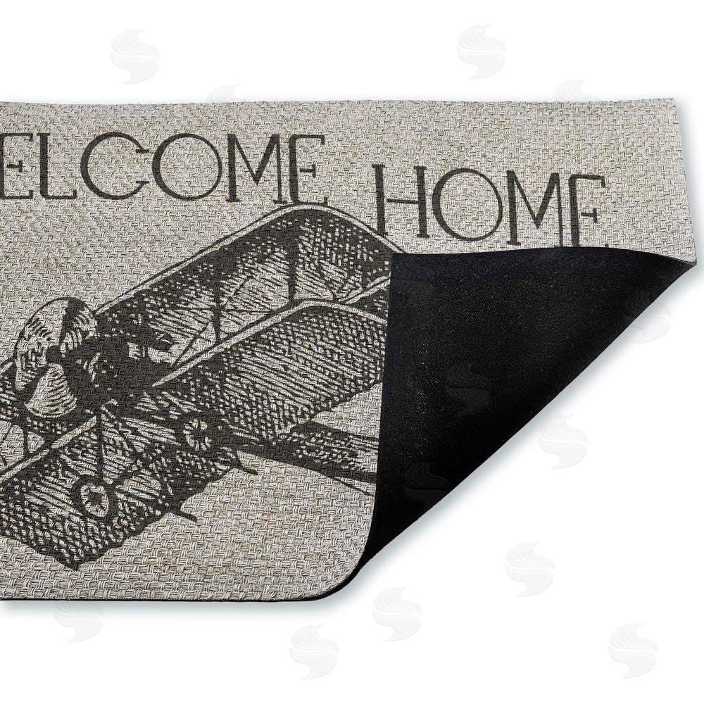 Andrea Jasid Grassi | Welcome Home Vintage Airplane Faux Sisal Door Mat