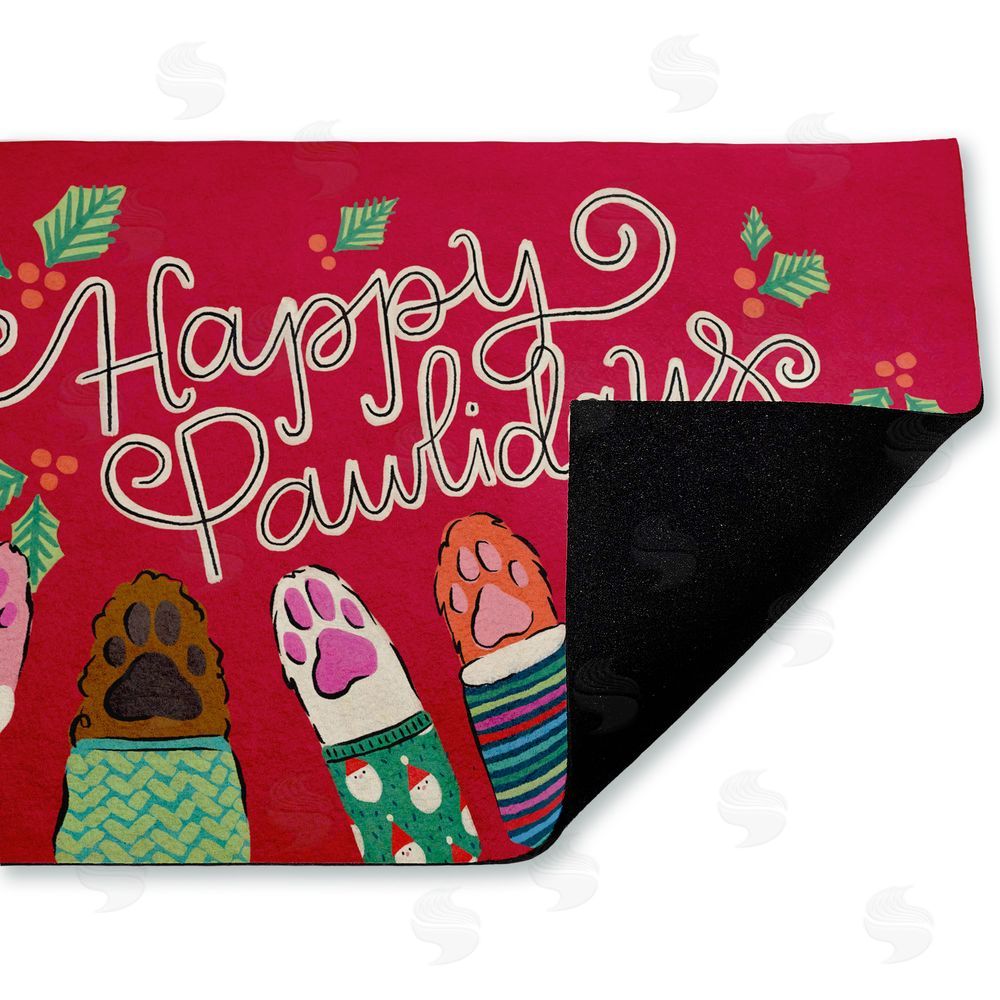 Deborah Curiel | Happy Pawlidays Animal Paws Non-Woven Door Mat