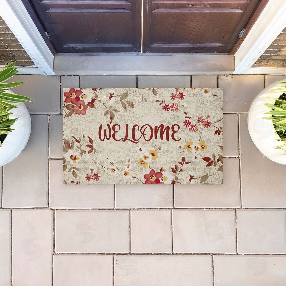 Andrea Jasid Grassi | Welcome with Fall Blossoms Non-Woven Door Mat