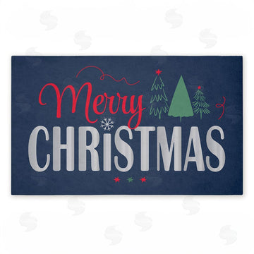 Andrea Jasid Grassi | Merry Christmas on Navy Non-Woven Door Mat
