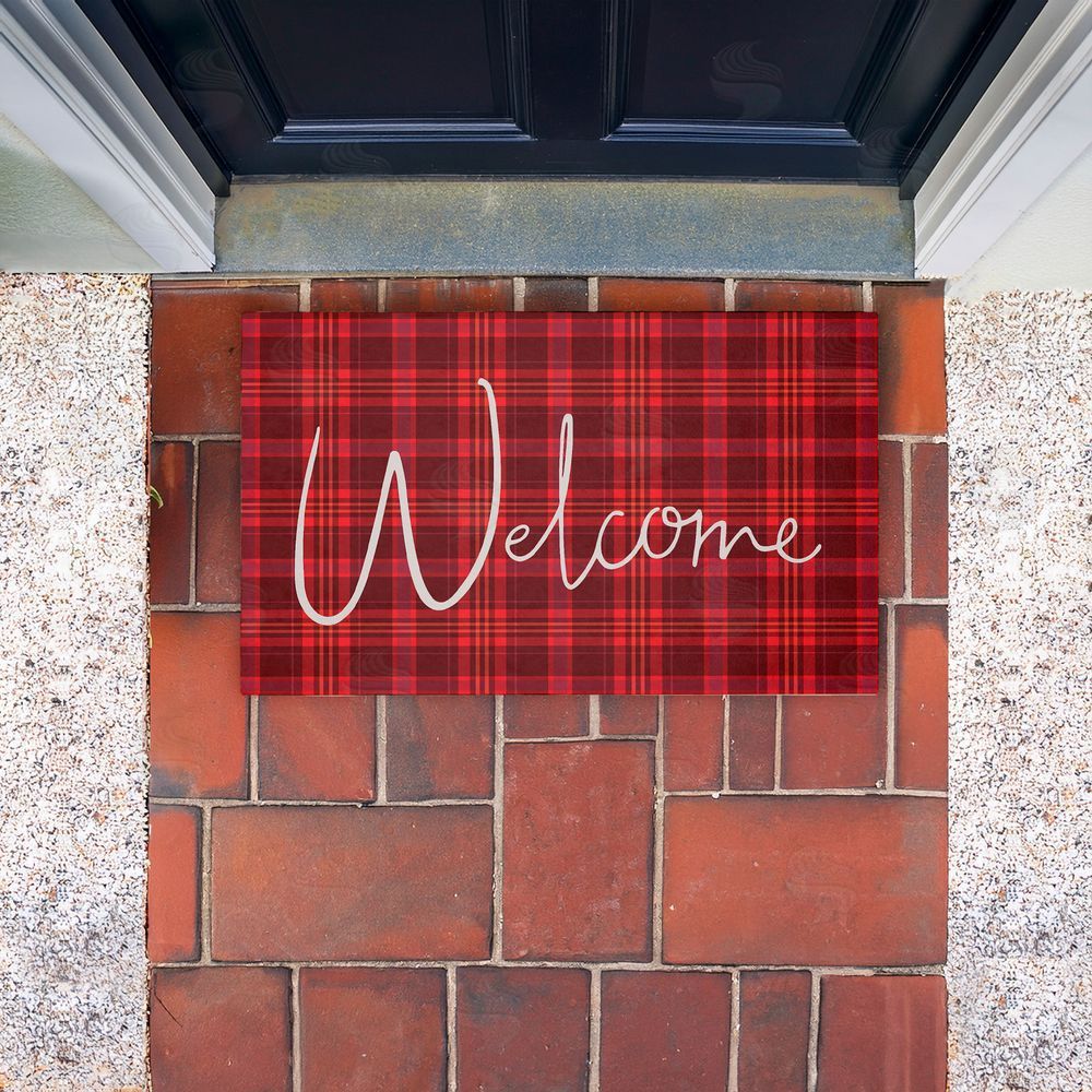 Jean Kelly | Red Tartan Greeting Non-Woven Door Mat