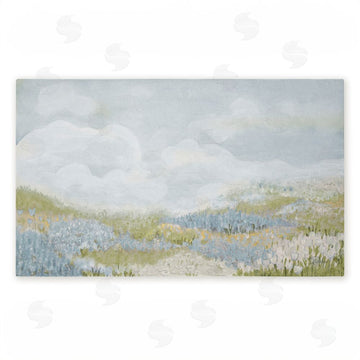 Patricia Pinto | Subtle Blue Floral Meadow Non-Woven Door Mat