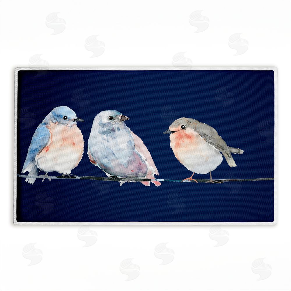 Lorenzo Collective | Perched Trio of Song Birds Plush Bath Mat