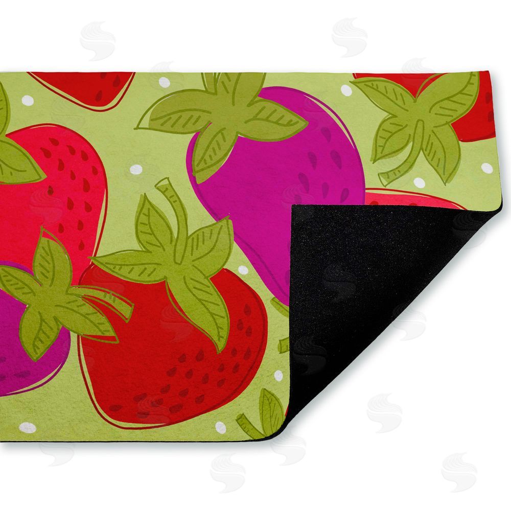 Deidre Mosher | Fun Fruit Strawberries Non-Woven Door Mat