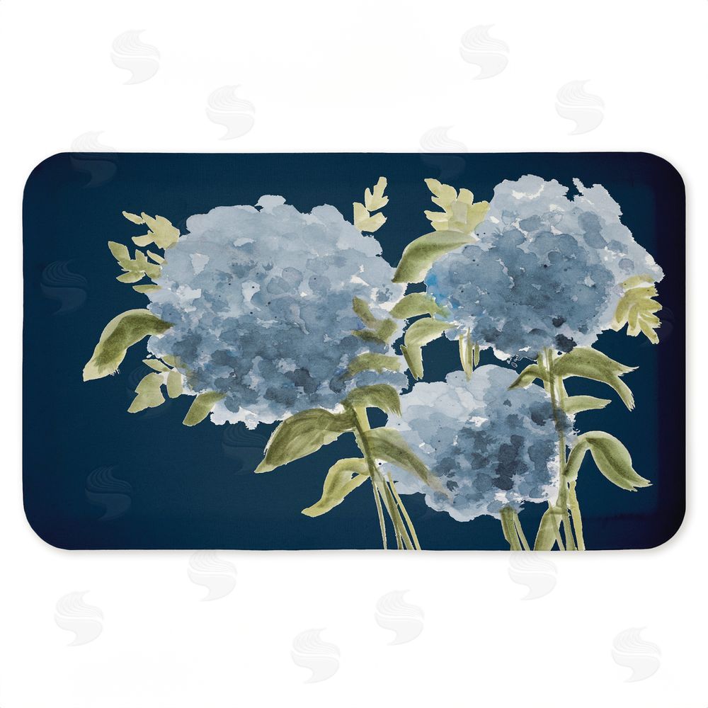 Janice Gaynor | Blue Hydrangeas Contrast Anti-Fatigue Mat