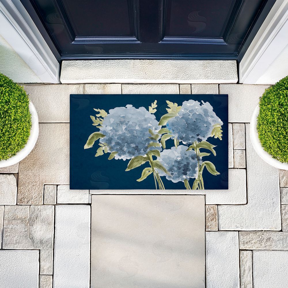Janice Gaynor | Blue Hydrangeas Contrast Non-Woven Door Mat