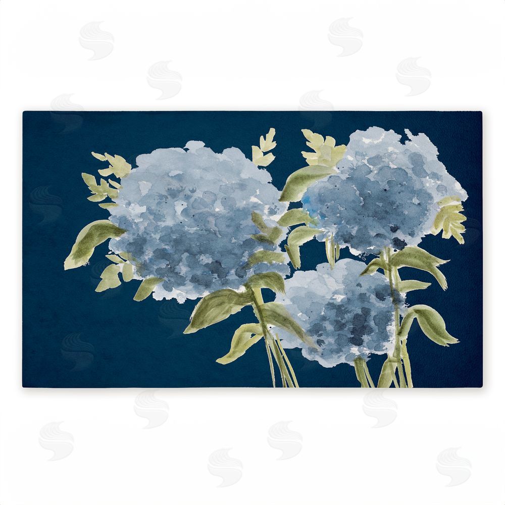 Janice Gaynor | Blue Hydrangeas Contrast Non-Woven Door Mat