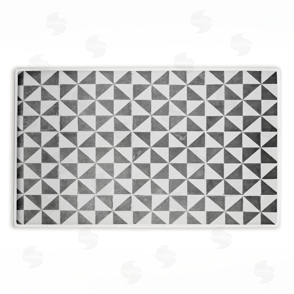 Erin Marie | Mediterranean Squares Geometric Plush Bath Mat