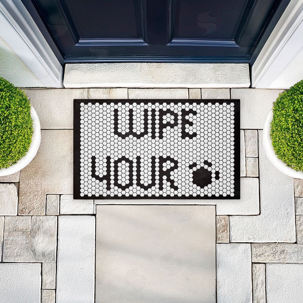 Elizabeth Medley | Wipe Your Paws Mosaic Pattern Non-Woven Door Mat