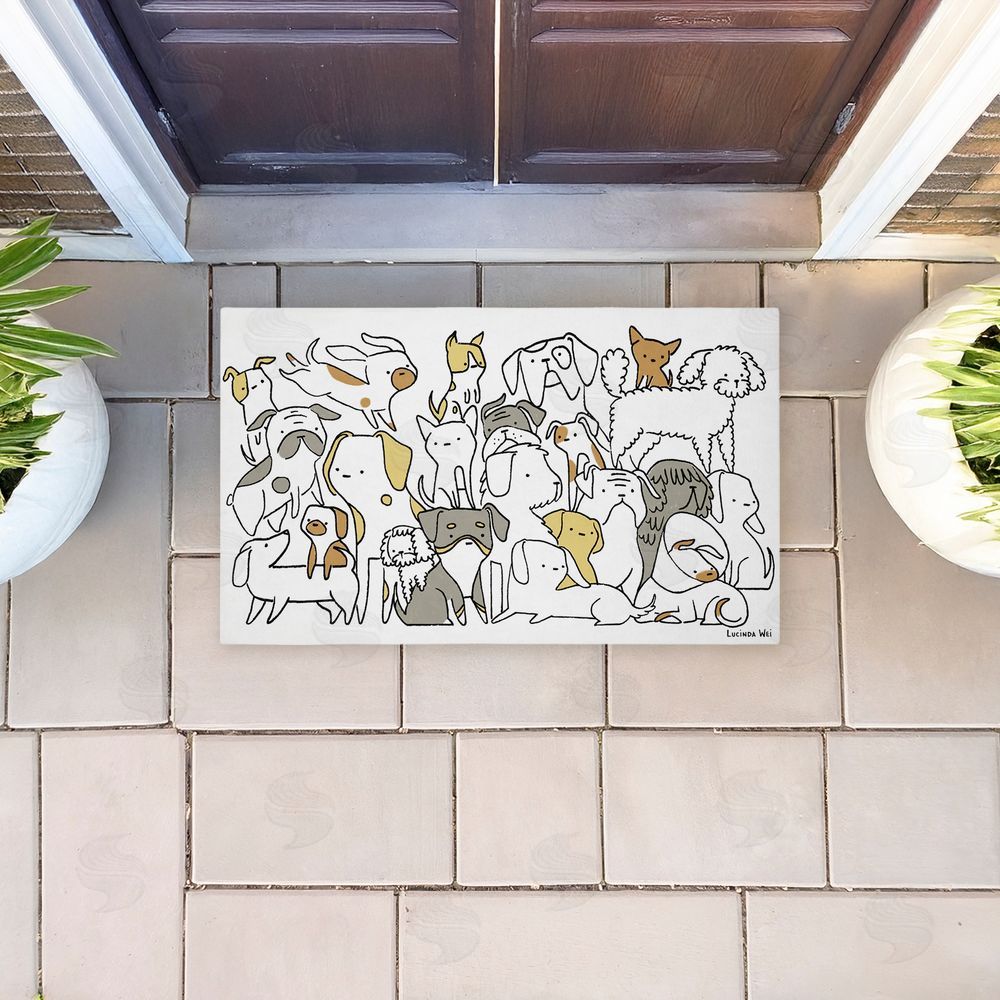 Lucinda Wei | Eclectic Dog Breeds Non-Woven Door Mat