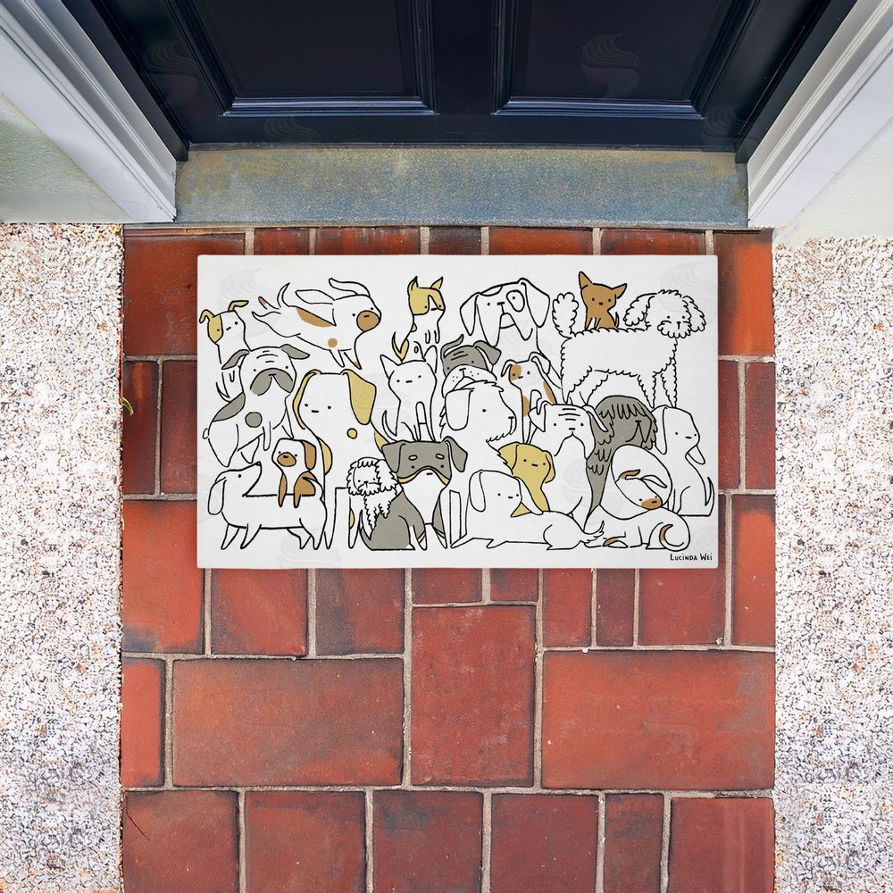 Lucinda Wei | Eclectic Dog Breeds Non-Woven Door Mat