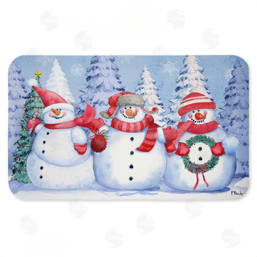Paul Brent | Holiday Icy Snowman Trio Anti-Fatigue Mat