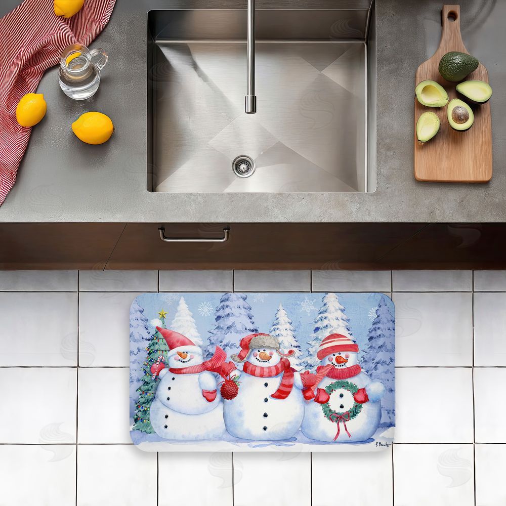 Paul Brent | Holiday Icy Snowman Trio Anti-Fatigue Mat