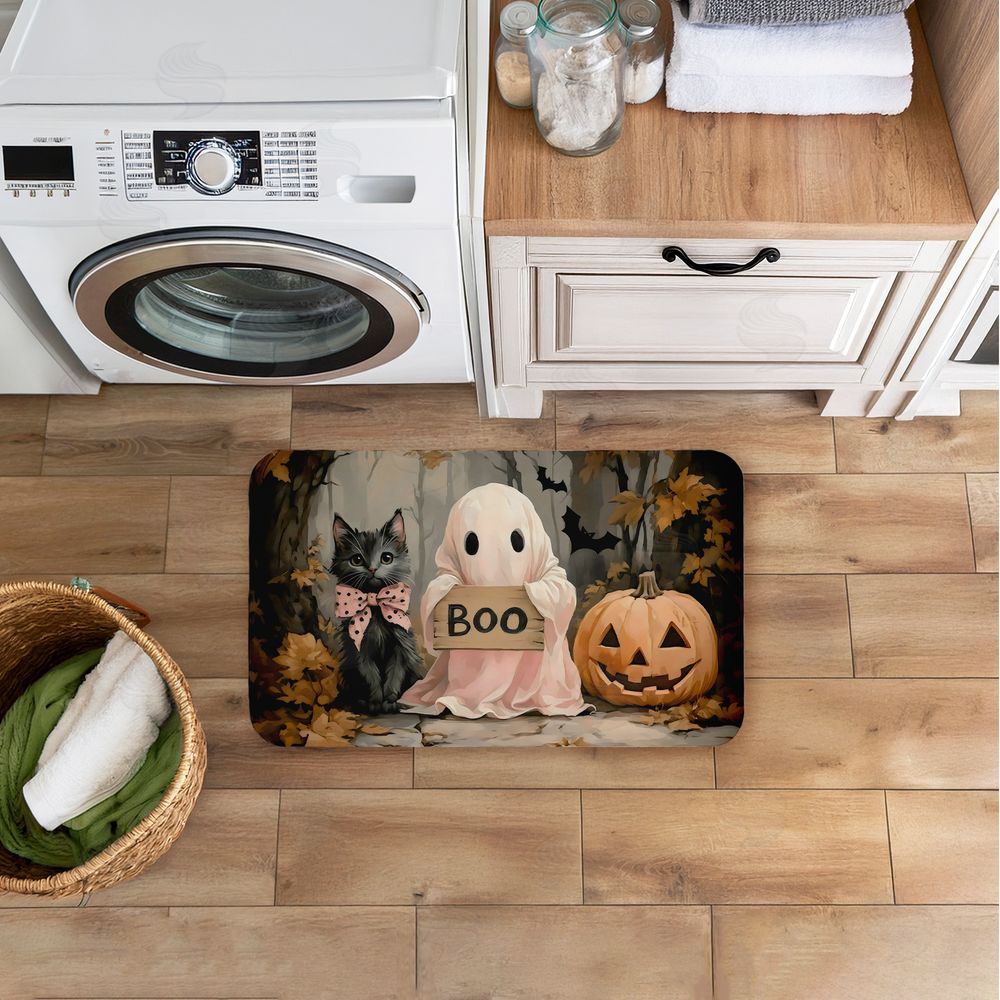 Arlington Prints | Cute Halloween Ghost & Kitten Anti-Fatigue Mat