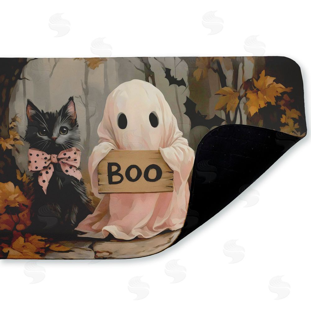 Arlington Prints | Cute Halloween Ghost & Kitten Anti-Fatigue Mat
