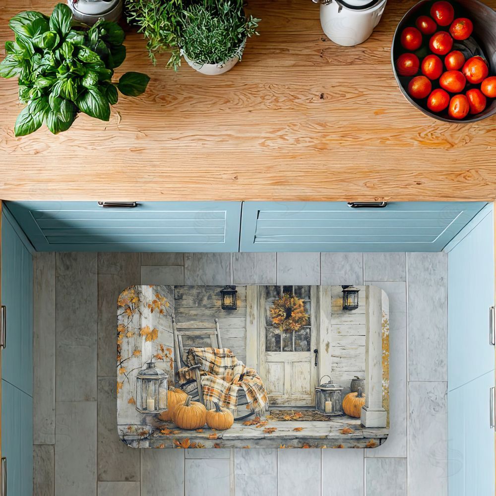 Creative Studio | Rustic Fall Porch Rocking Chair Anti-Fatigue Mat