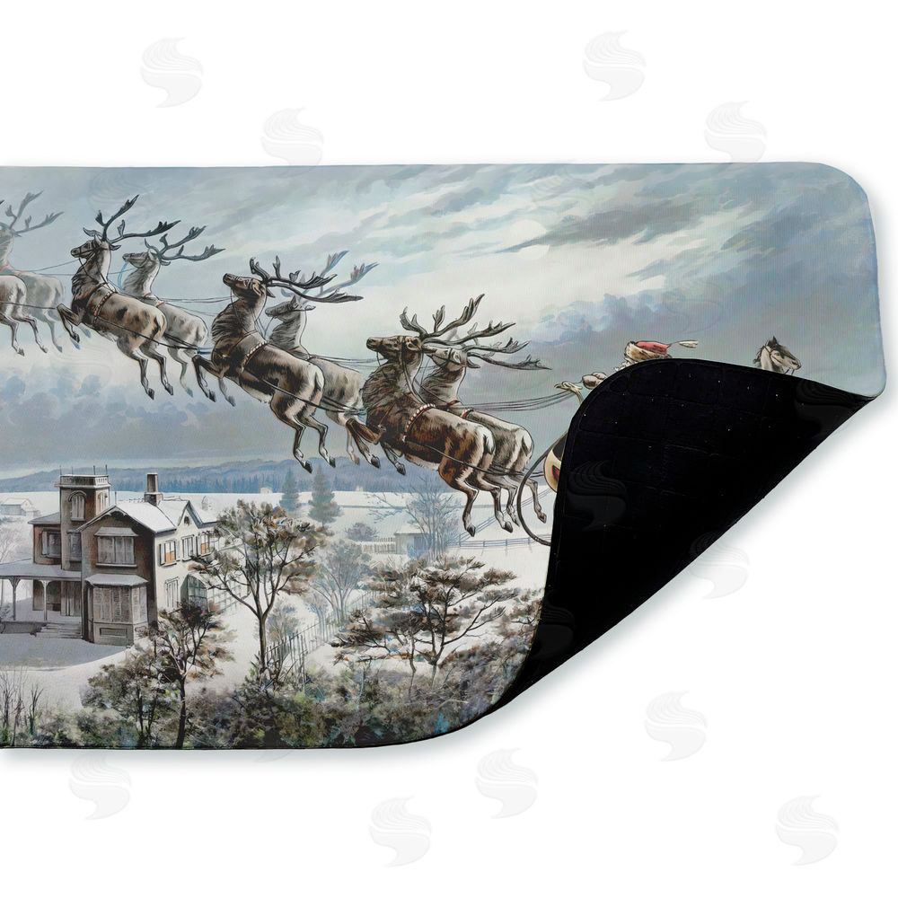 Arlington Prints | Santa Sleigh Over Cabin Anti-Fatigue Mat