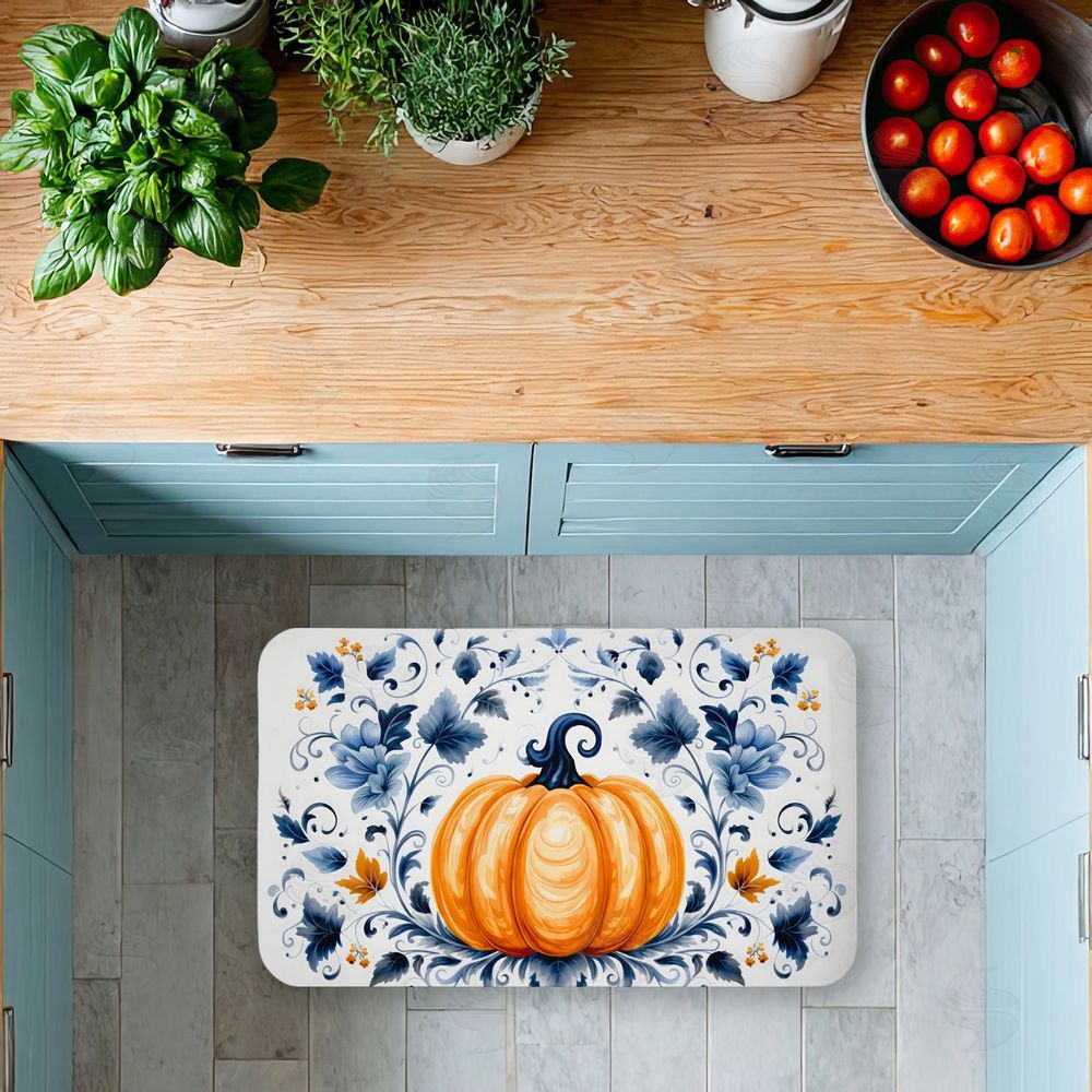 Creative Studio | Pumpkin with Symmetrical Florals Anti-Fatigue Mat