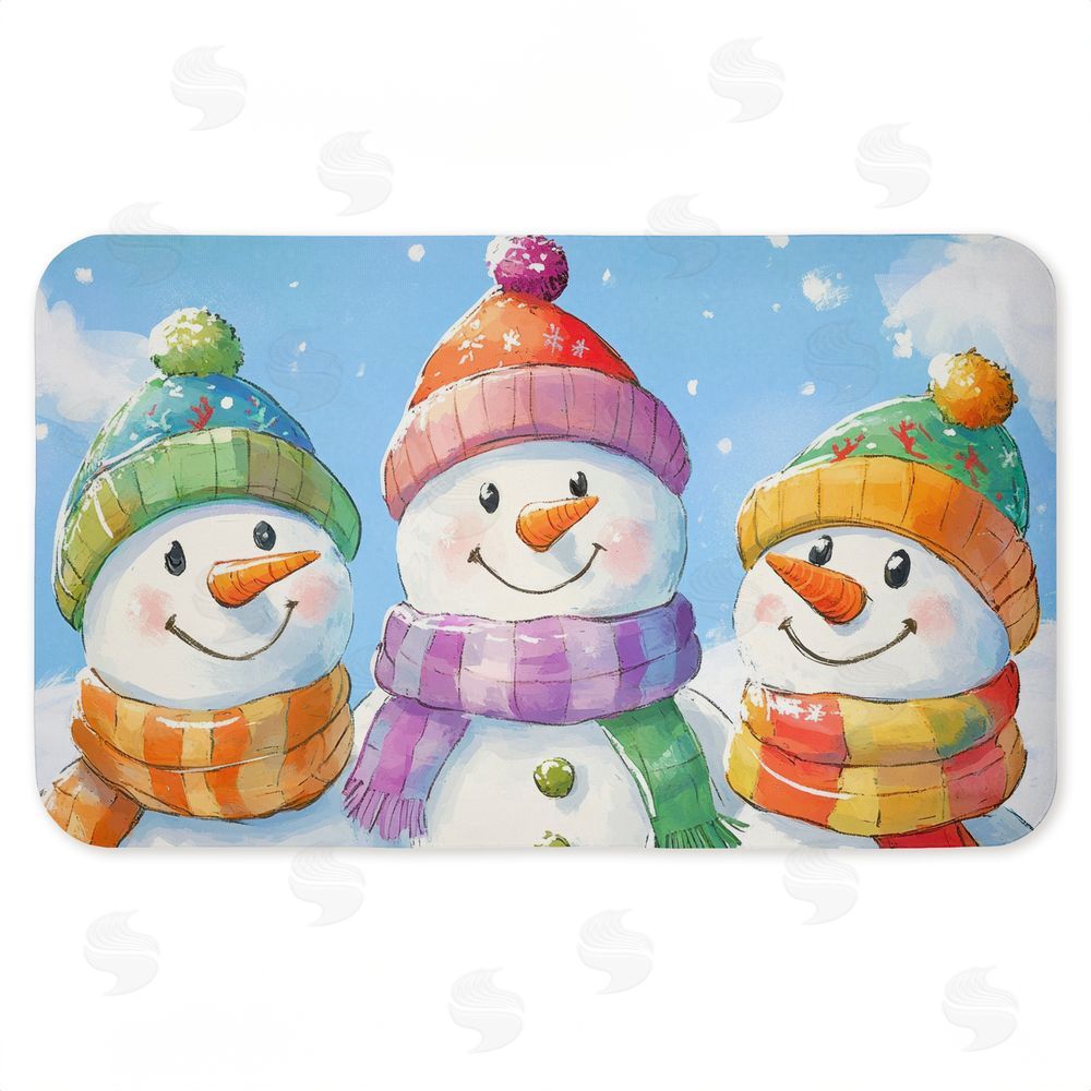 Petal Prints Design | Happy Snowmen Trio Anti-Fatigue Mat