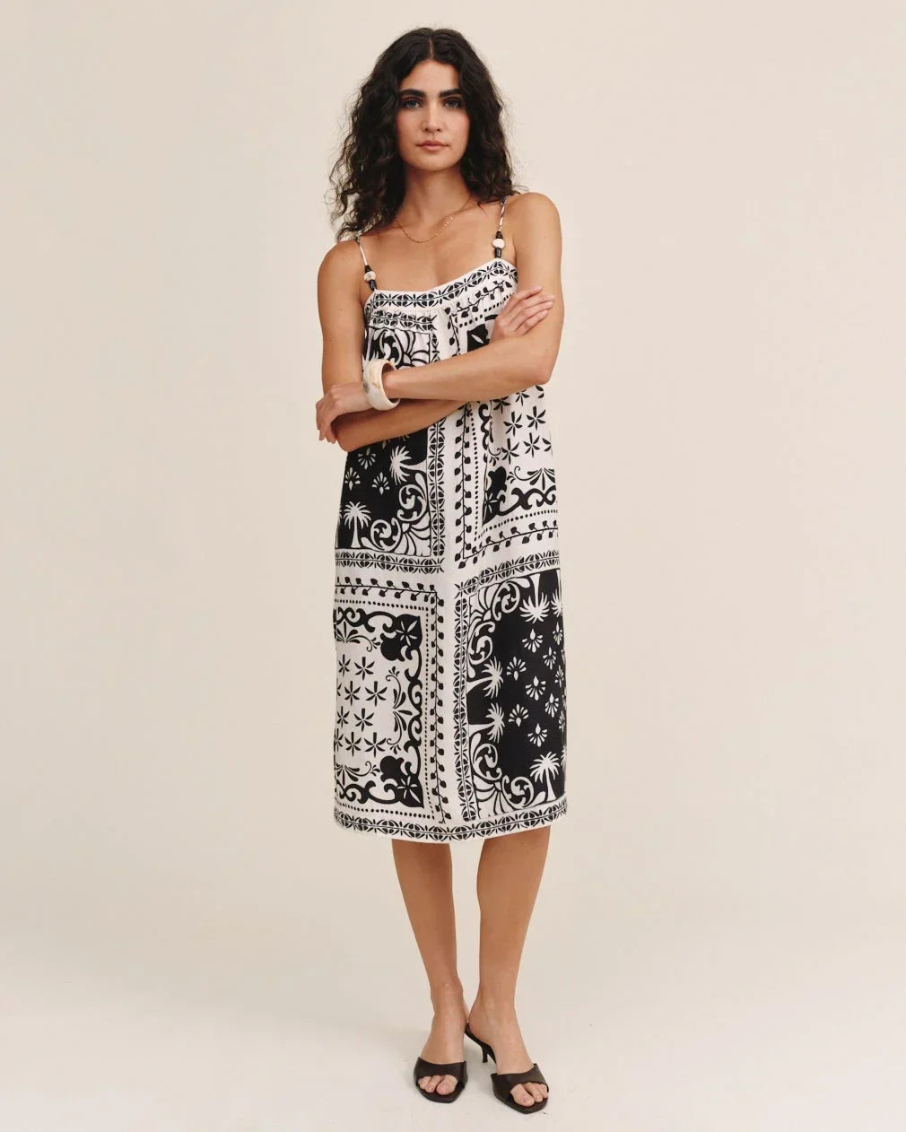 SPAGHETTI STRAP MIDI DRESS