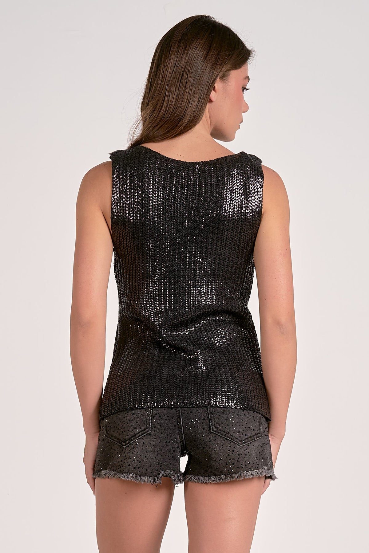 METALLIC SWEATER TOP