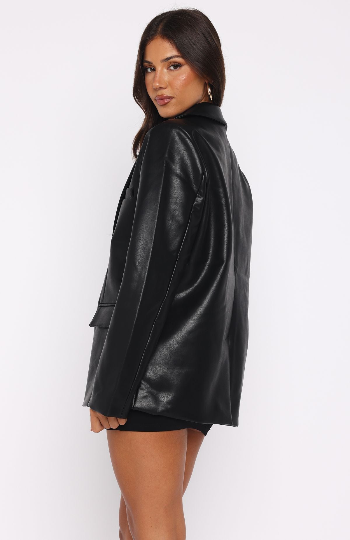 Heartthrob Pu Blazer Black